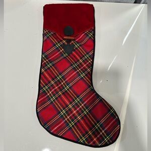 Christmas Eve red plaid stockings. NWOT.
